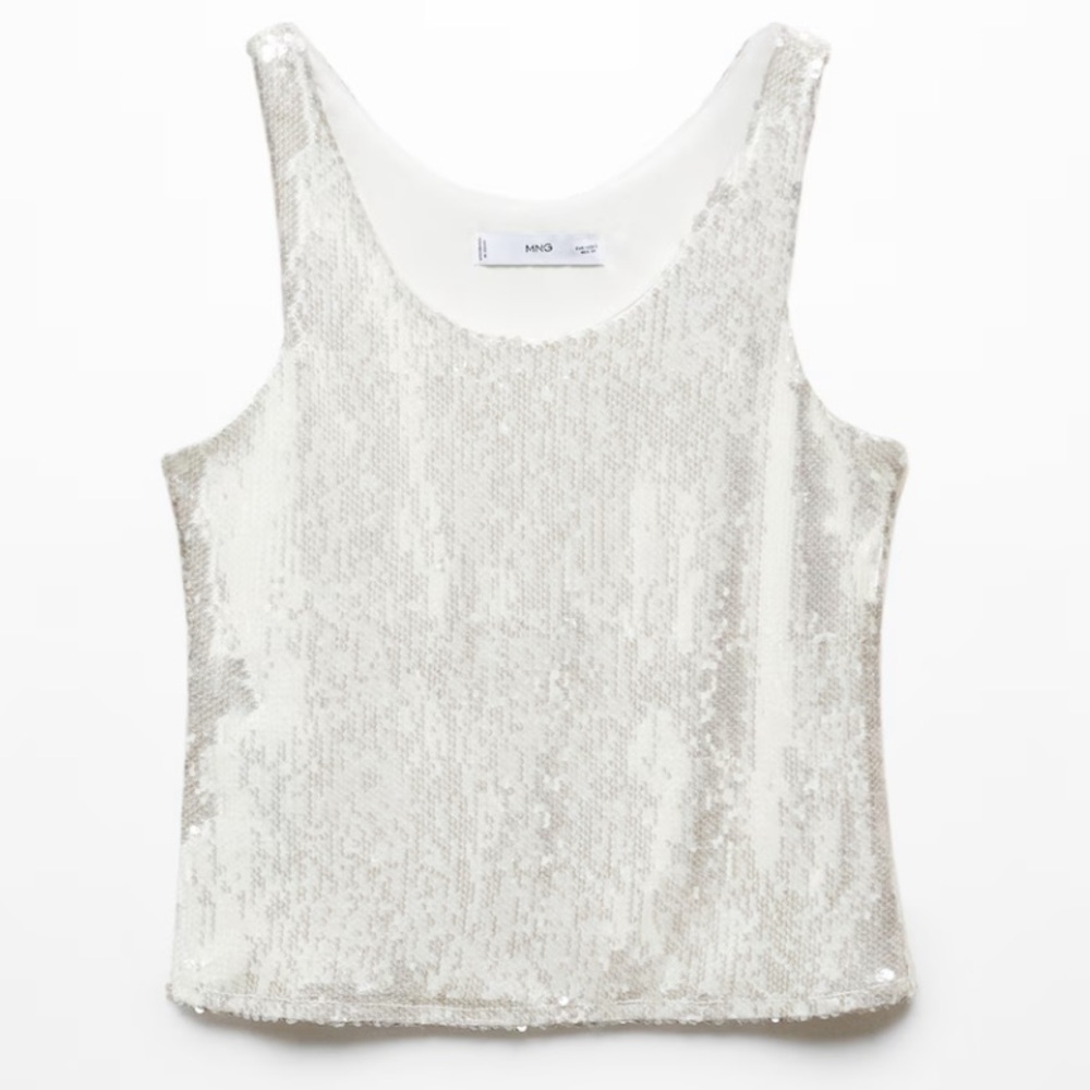 Mango Silver Sequin Tank Top